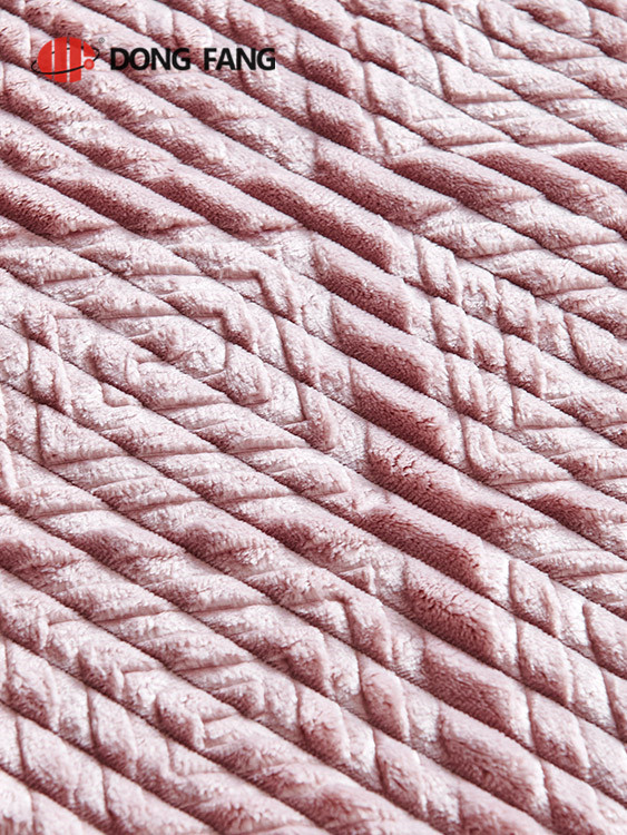 Flannel stripe jacquard with     deep embossed fabric DF2019