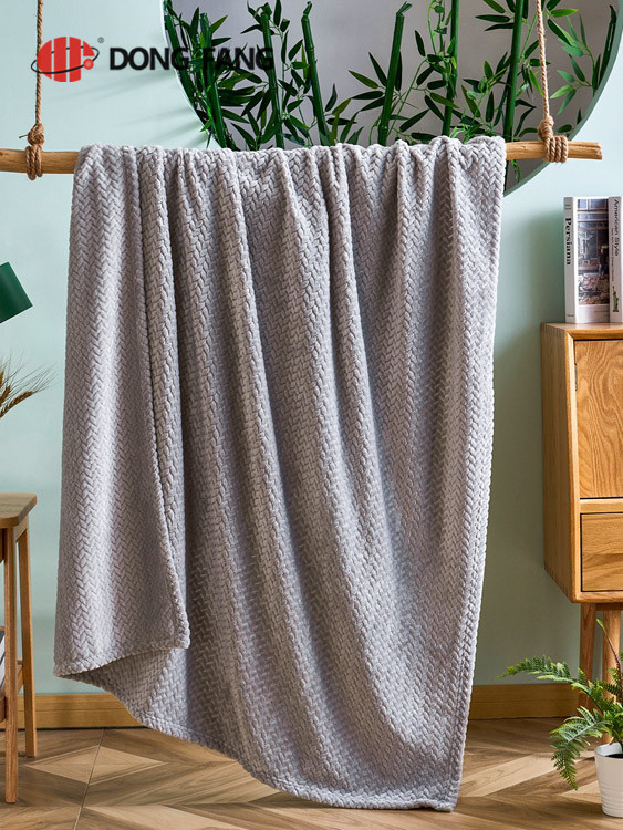  Flannel cationic jacquard blanket DF2032