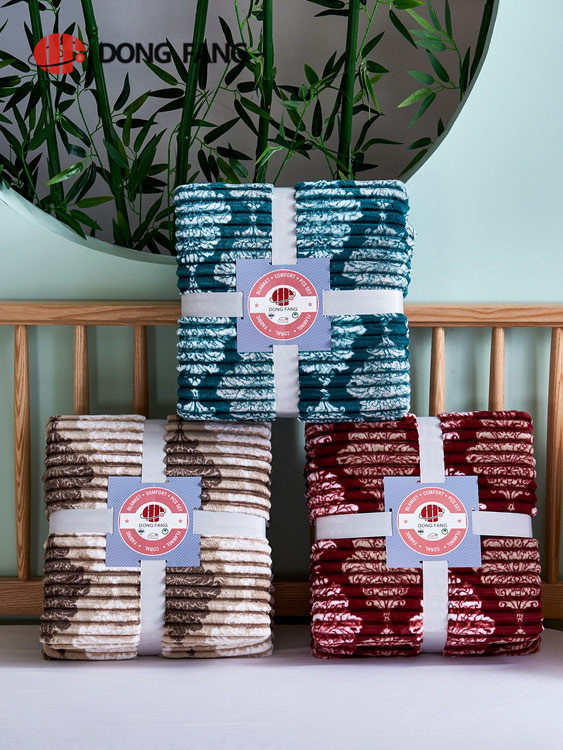 Milk velvet with 3D embossed blanket DF2034
