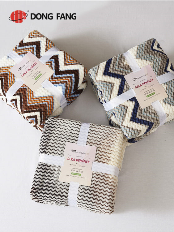 Flannel jacquard printed blanket DF2035