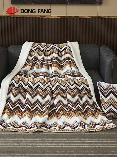 Flannel jacquard printed blanket DF2035
