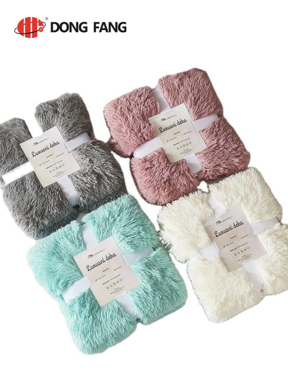  stripe jacquard rabbit fur blanket DF2037