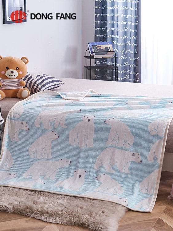 Flannel jacquard printed blanket DF2044