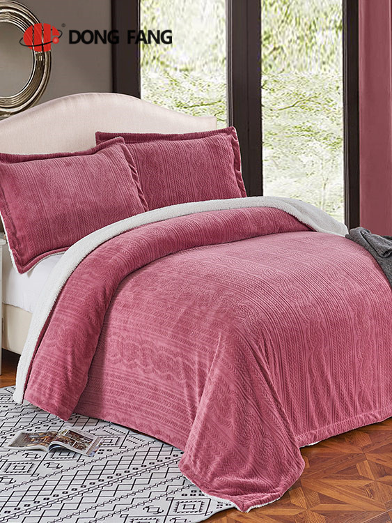 Flannel cationic jacquard blanket DF2046