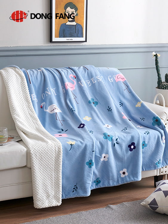 Printed milk velvet double blanket