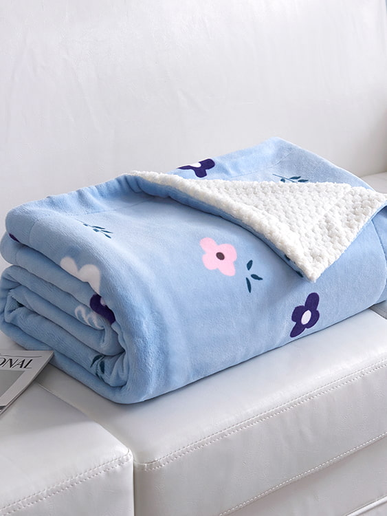 Printed milk velvet double blanket