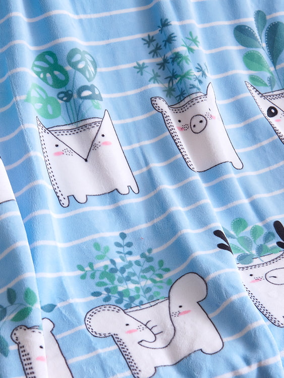 Printed milk velvet double blanket