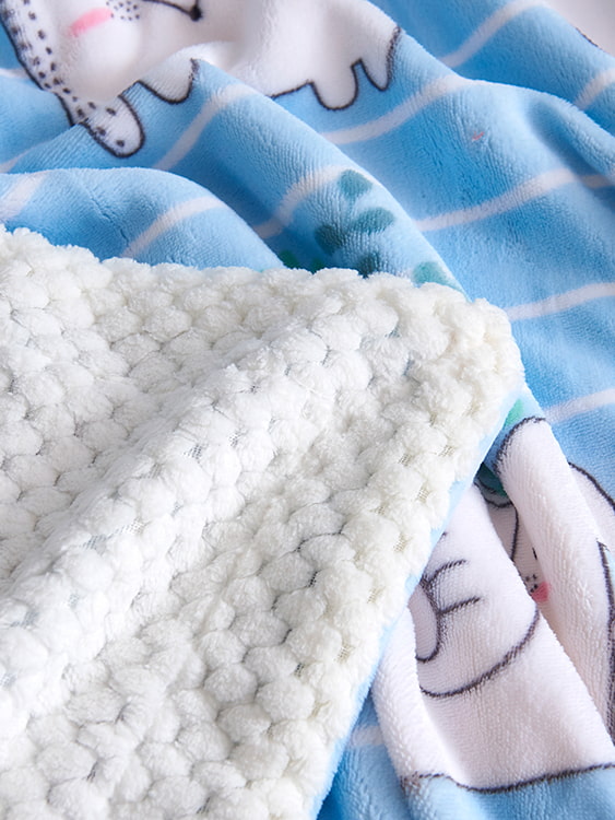 Printed milk velvet double blanket