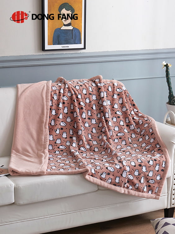 Printed milk velvet double blanket