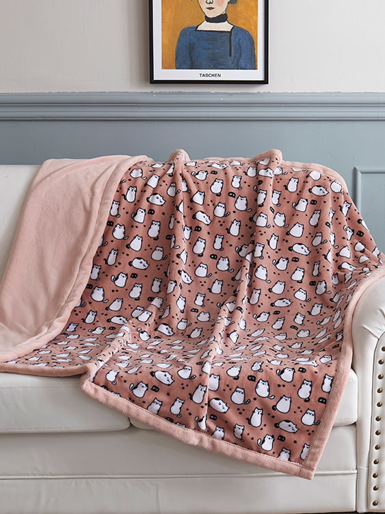 Printed milk velvet double blanket
