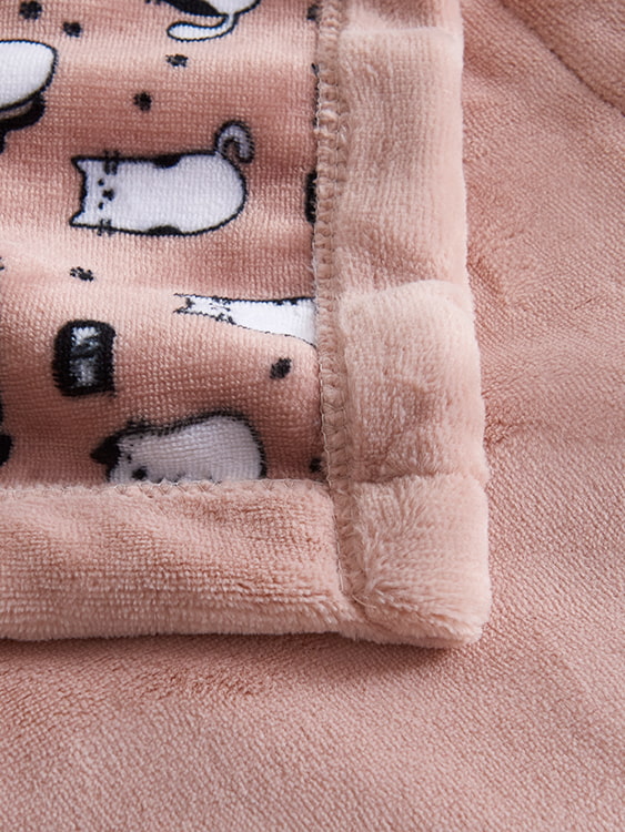 Printed milk velvet double blanket