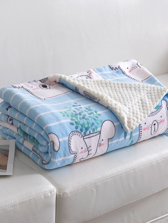 Printed milk velvet double blanket
