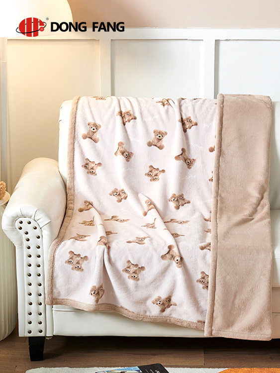Printed milk velvet double blanket