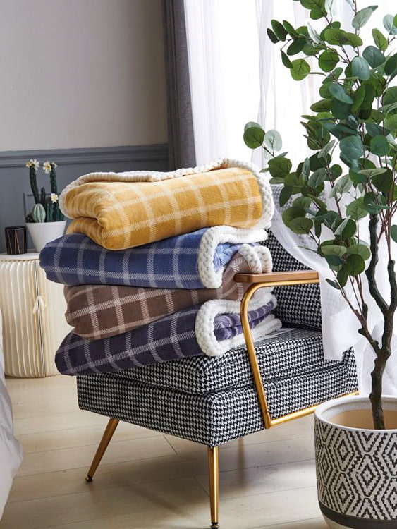 Printed milk fleece double blanket