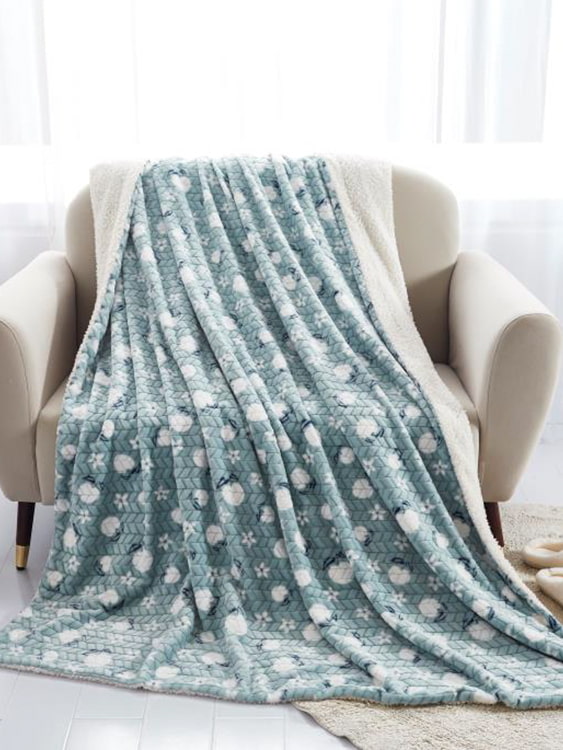 Jacquard printed double blanket