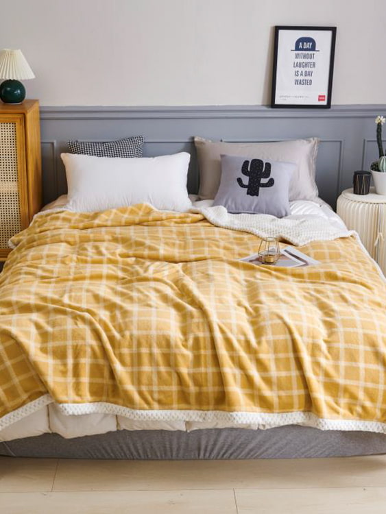 Printed milk fleece double blanket