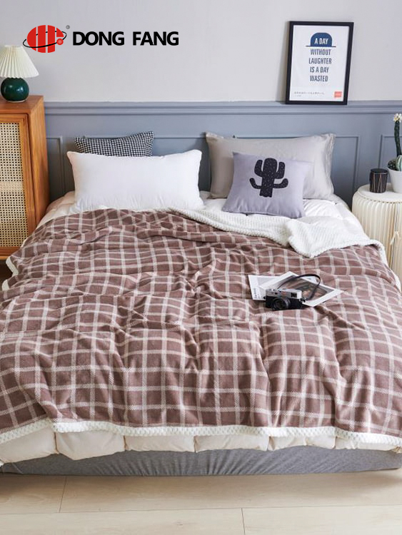 Printed milk fleece double blanket