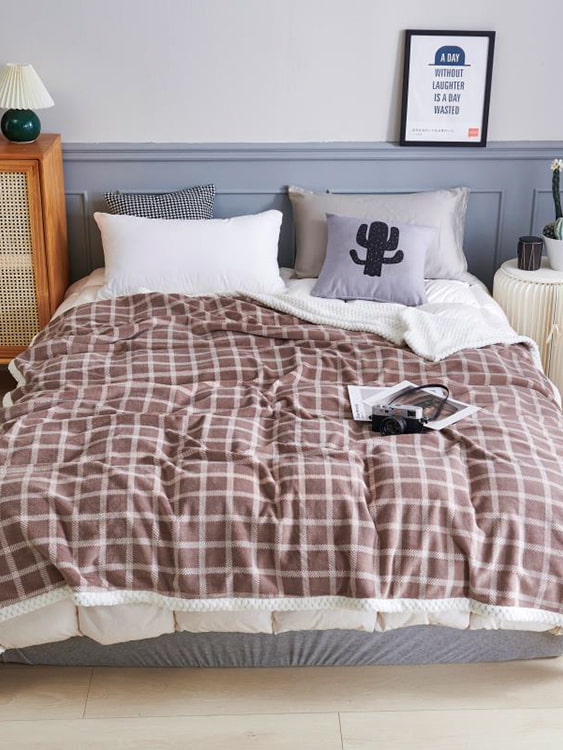 Printed milk fleece double blanket