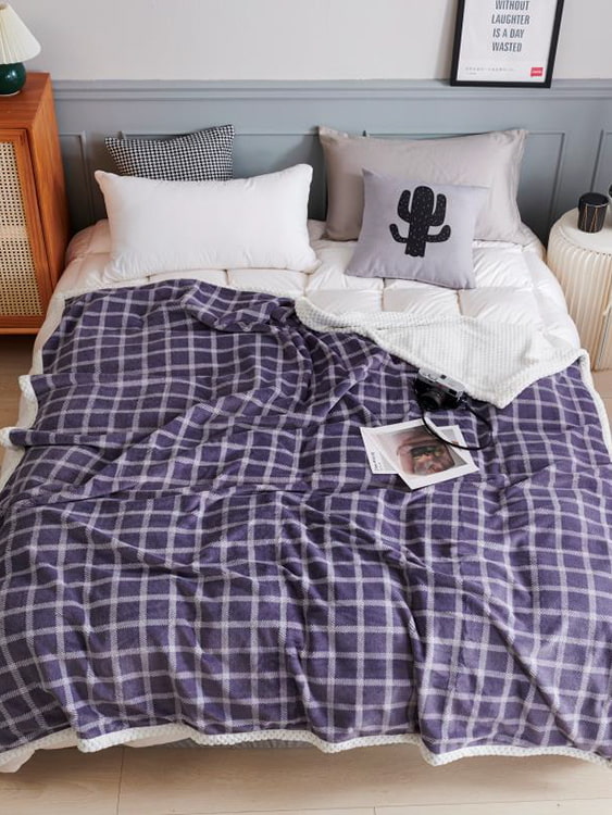 Printed milk fleece double blanket
