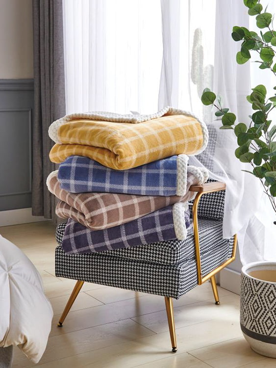 Printed milk fleece double blanket