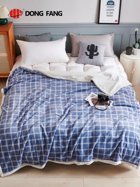 Printed milk fleece double blanket
