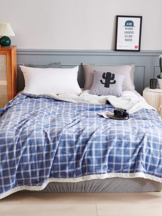Printed milk fleece double blanket