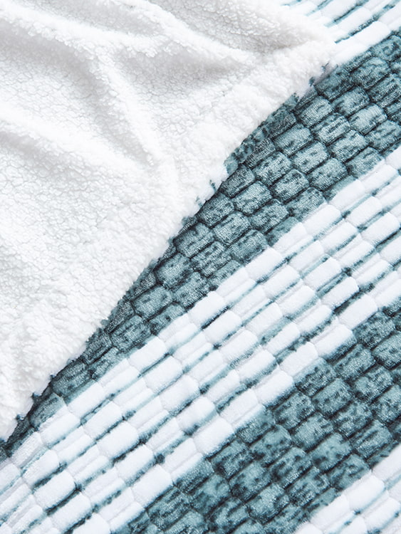 Jacquard-print flannel double blanket