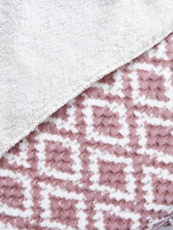 Jacquard-print flannel double blanket