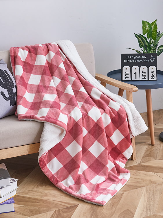 Cationic jacquard double blanket