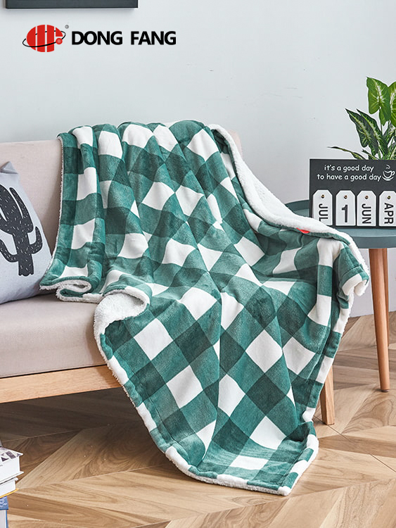 Cationic jacquard double blanket