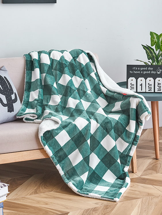 Cationic jacquard double blanket