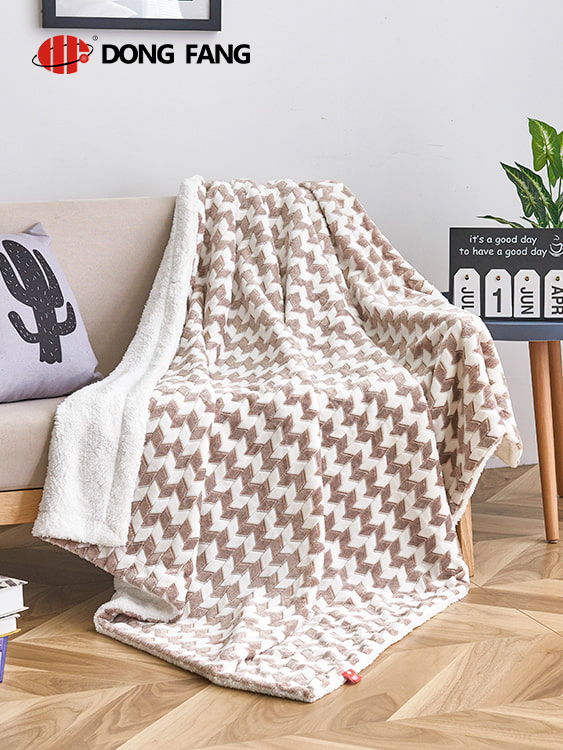 Cationic jacquard double blanket