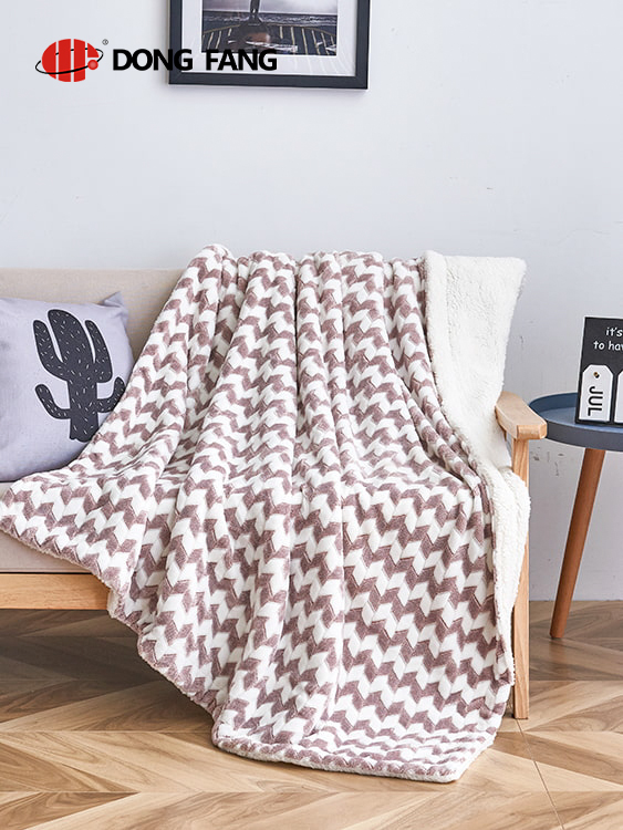 Cationic jacquard double blanket