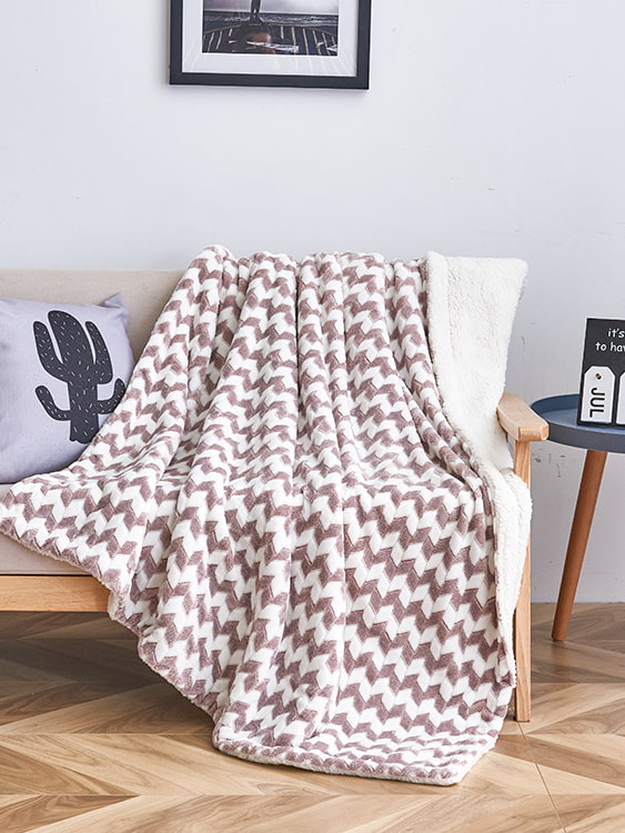 Cationic jacquard double blanket