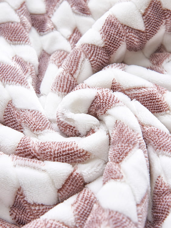 Cationic jacquard double blanket