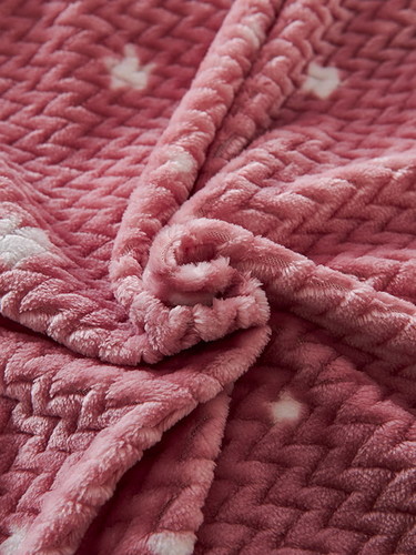 Jacquard-print flannel blanket