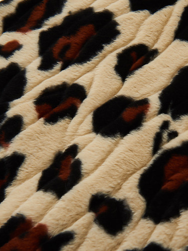 Printed rubbit fur with embossed design